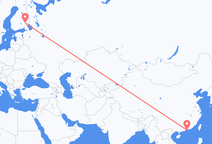 香港の香港から、フィンランドのサヴォンリンナまでのフライト
