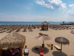 Photo of aerial view of the ancient seaside town, Nessebar, Bulgaria.