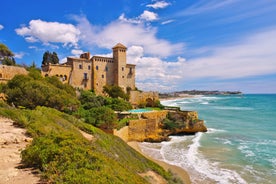 photo of aerial panorama view of the coastline Cambrils, Costa Dourada, Catalonia, Spain.