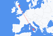 Palermo to Newcastle upon Tyne