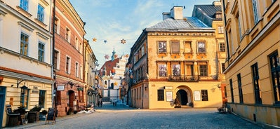 Photo of Old paper mill and shops in Konstancin-Jeziorna town in Piaseczno County, Masovian Voivodeship, Poland.