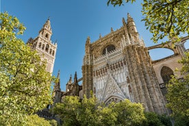 Photo of view from the top of the Space Metropol Parasol (Setas de Sevilla) one have the best view of the city of Seville, Spain.