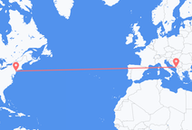 ニューヨークからポドゴリツァ行きのフライト