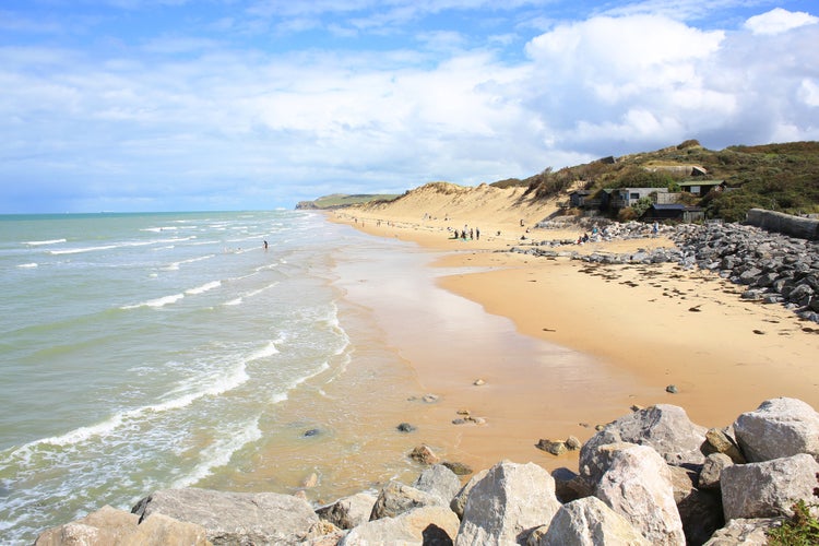 Beautiful sand beach in Wissant, Pas-de-Calais, France.