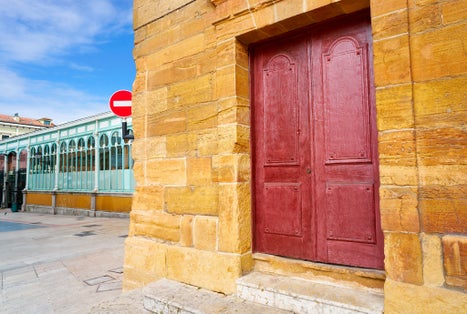 Photo of Fontan market in Oviedo of Asturias Spain .