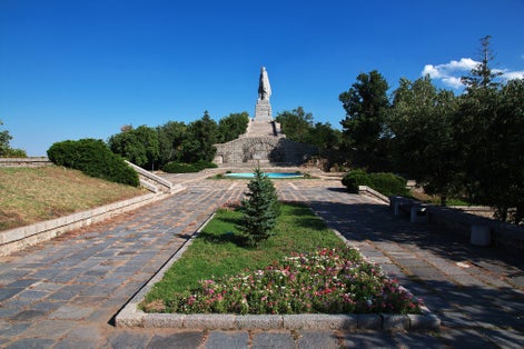 Photo of Alyosha monument statue of soviet soldier on the hill Plovdiv, Bulgaria.