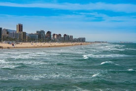 Photo of aerial view from a hill on a Spanish resort city Cullera, Spain.