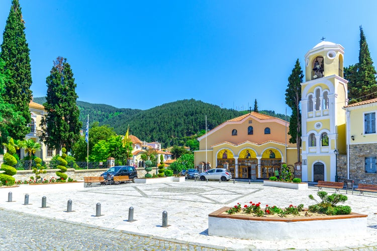 photo of Town square and church in Xanthi, Eastern Macedonia and Thrace, Greece.