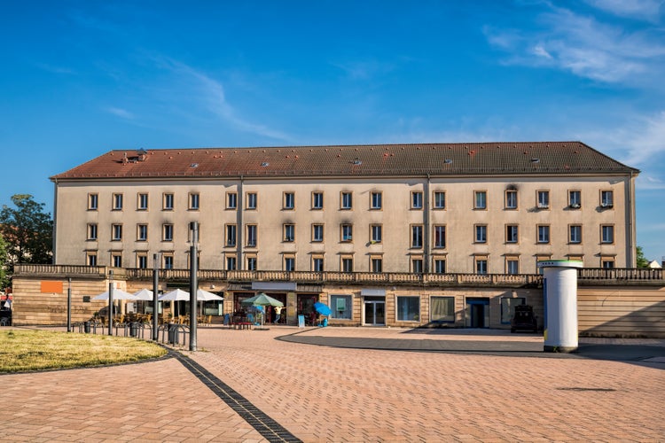 merseburg, germany - large square at the train station