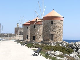 Photo of colorful houses in the village Koskinou on the island of Rhodes, Greece.