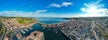 photo of an aerial view above Saint-Jean-de-Luz is a fishing town at the mouth of the Nivelle river, in southwest France’s Basque country. 