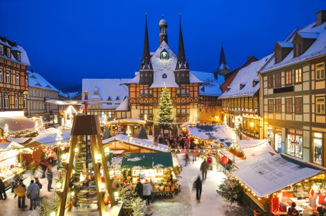the famous idyllic Christmas Market in Wernigerode,Harz Mountains,Germany