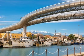 Photo of aerial view of colorful summer view of Pescara port, Italy.