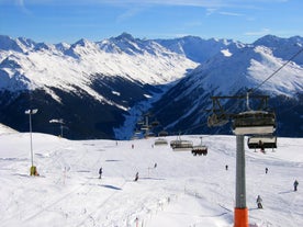 Snowboarding in the Norwegian mountains in Kongsberg.