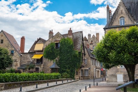 Photo of Medieval street of Nevers, Nièvre department, Burgundy, France.