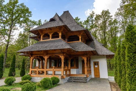 photo of view of Orthodox monastery in Baia Mare, Maramures County, Romania.