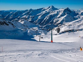 photo of aerial view of Ayas is a commune in the Aosta Valley region of northwestern Italy.