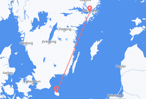 スウェーデンのストックホルムから、デンマークのボーンホルム島までのフライト