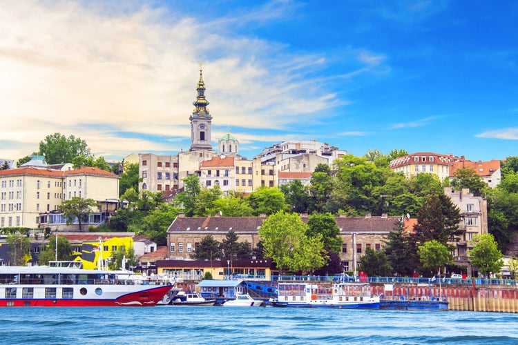 Photo of beautiful view of the historic center of Belgrade on the banks of the Sava River, Serbia