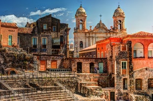 Photo of Port of Catania, Sicily. Mount Etna in the background.