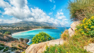 photo of an aerial panoramic view of Castellammare del Golfo town, Trapani, Sicily, Italy.