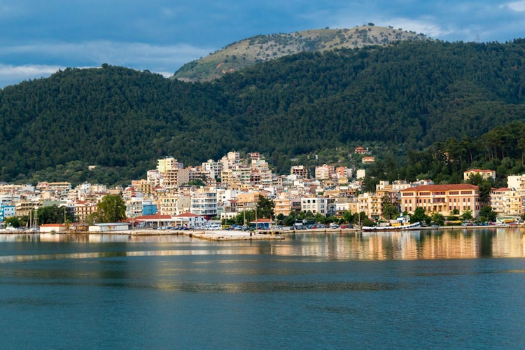 photo of panoramic Igoumenitsa city and harbor Thesprotia Greece.