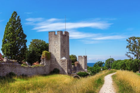photo of City wall of Visby in Sweden.