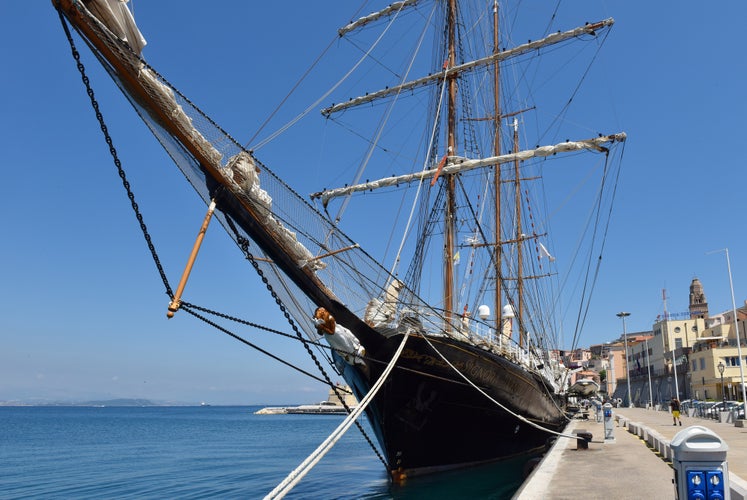 Sailboat on the sea, Italy, Gaeta.