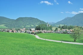 Photo of aerial view of Bad Reichenhall against the Alps, Bavaria, Germany.