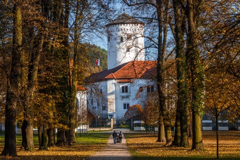 photo of view of Medieval castle Budatin with park near by Zilina, central Europe, Slovakia.