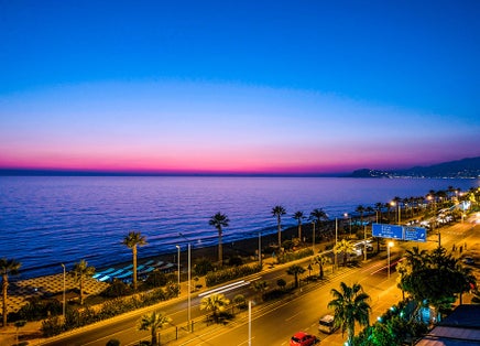 photo of İncekum Nature Park at night in Antalya, Turkey.