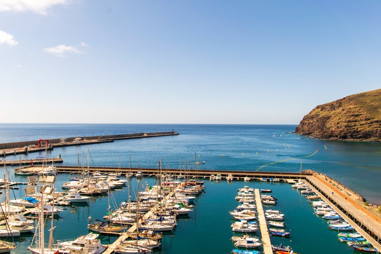 Photo of landscape of harbor in San Sebastián de la Gomera.