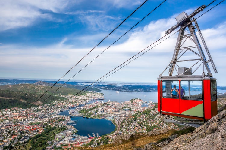 Photo of ulrike cable railway in Bergen, Norway.