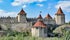 Photo of the view to towers of Bendery fortress from bank of Dniester river. Moldova. The fortress was built during the Ottoman times.