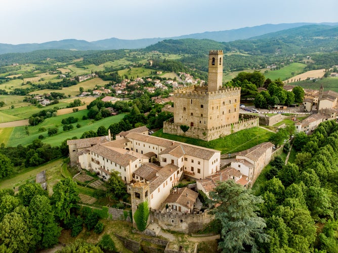 photo of view of Aerial view of Bibbiena town, located in the province of Arezzo,, Italy.