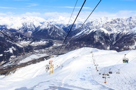 photo of panoramic view of Bormio town in Italy.