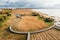 Photo of aerial view of Pärnu Coastal Meadow Hiking Trail, Estonia.