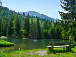 photo of beautiful view in Filzmoos at snowy winter in Austria.