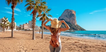 Photo of Altea white village skyline in Alicante at Mediterranean Spain.