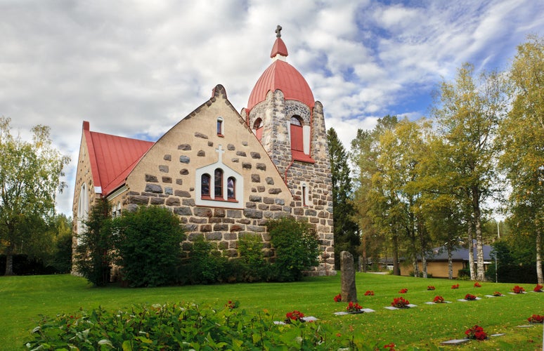 Photo of old stone church Kajaani ,Finland.