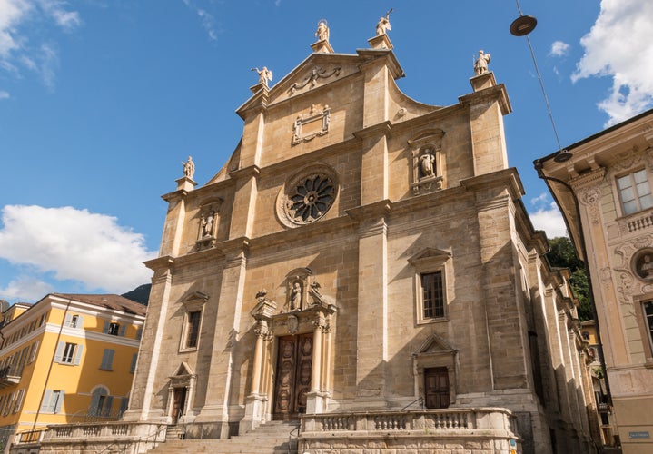 Photo of Chiesa Collegiata dei SS Pietro e Stefano church in Bellinzona, Switzerland.