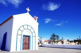 photo of an aerial view of Vila Nova de Milfontes, Alentejo Coast, Portugal.