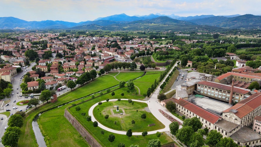 photo of view of Amazing aerial view of Lucca medieval town in Tuscany, Italy.