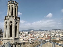 Scenic aerial view of the Agbar Tower in Barcelona in Spain.