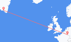 Vluchten van Narsaq, Groenland naar Luxemburg, Luxemburg