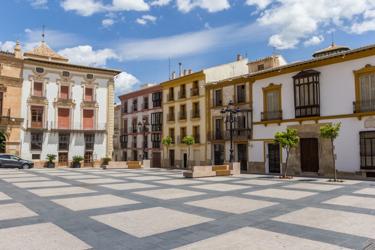 Photo of Plaza Espana square in the historic center of Lorca, Spain.