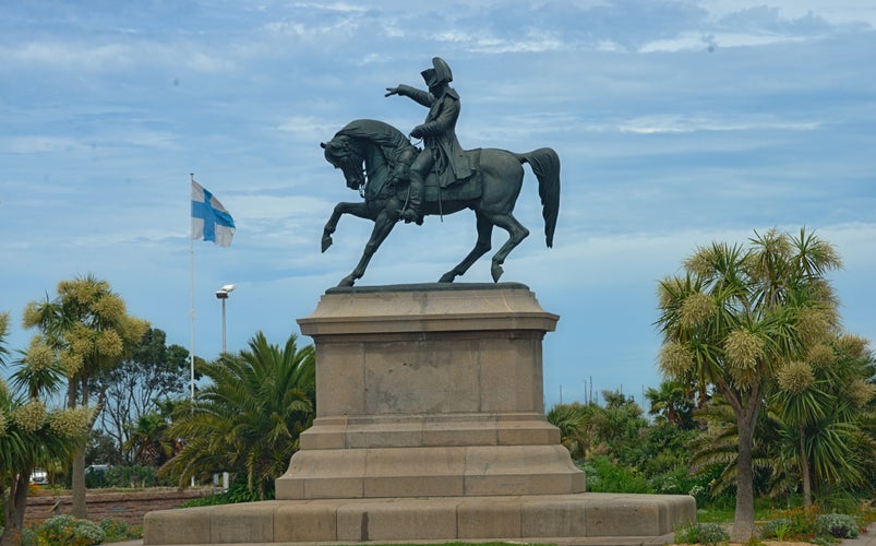 Photo of Huge monument of Napoleon on a horse in Cherbourg, France.