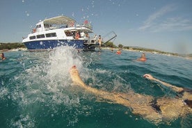 From Ouranoupolis: Two Islands Cruise with Greek Lunch onboard.