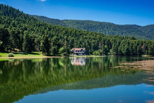 road landscape in the city. Turkey travel in summer. Highway view in beautiful city. Car driving on the road in city. Travel view in asian cities. Highway landscape in summer. Bursa, Turkey.