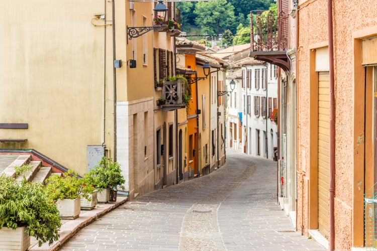 Photo of medieval streets and ancient memories - the maze of alleys of a medieval village in Italy, between historical buildings and private homes